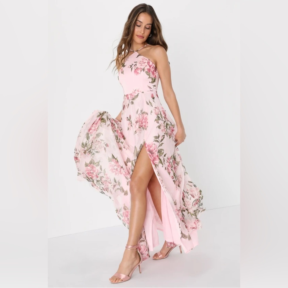 Lulus Floral Pink Maxi Dress